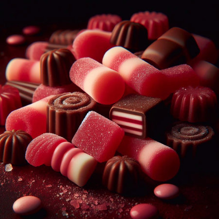 Candy sweets background. AI generated illustrationの素材