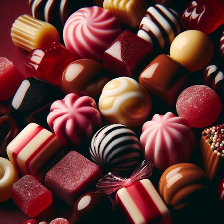Candy sweets background. AI generated illustrationの素材