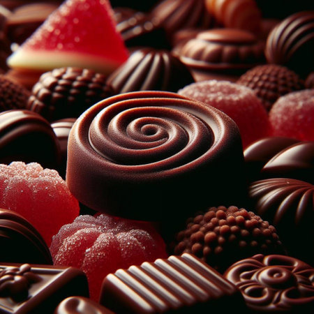 Candy sweets background. AI generated illustrationの素材