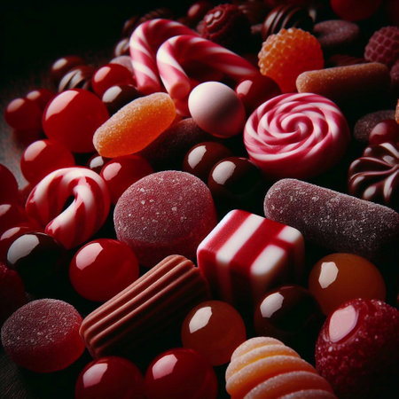 Candy sweets background. AI generated illustrationの素材