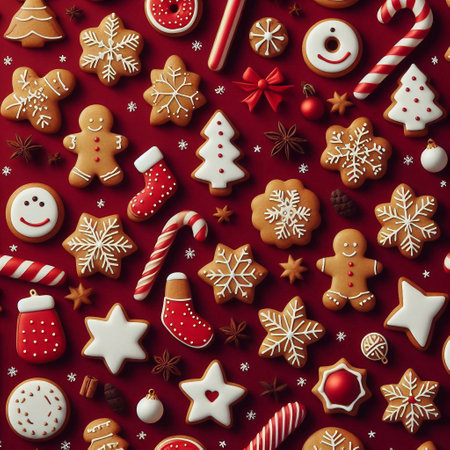 Xmas cookies. AI generated illustrationの素材