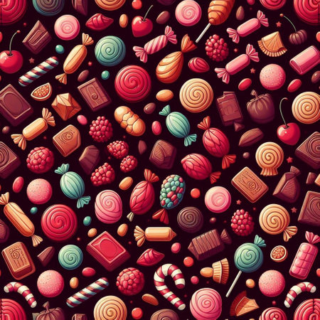 Sweets candies background. AI generated illustrationの素材