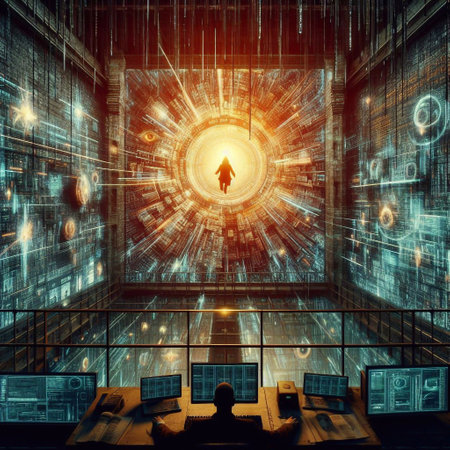 Explosion in virtual reality. AI generated illustrationの素材