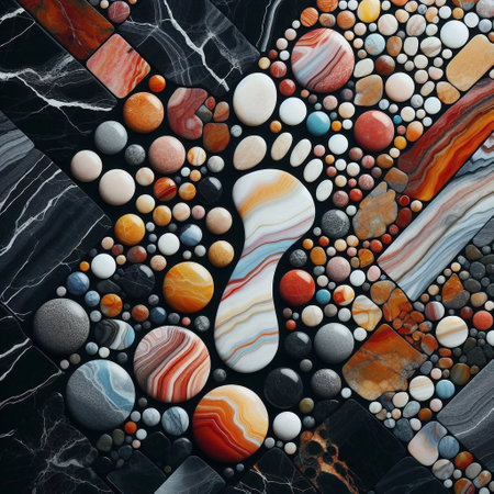 Foot step pebble stone. AI generated illustrationの素材