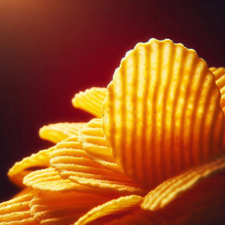 potato chip or crisp. AI generated illustrationの素材
