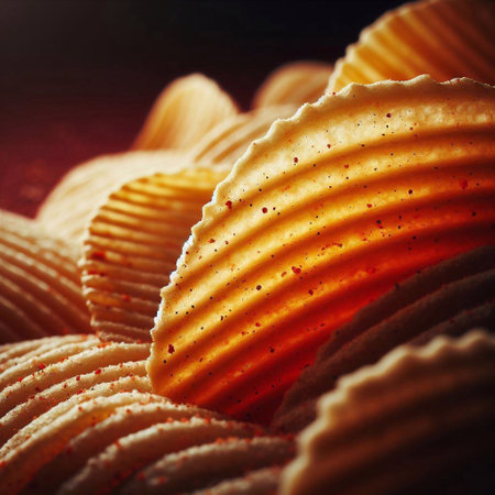 potato chip or crisp. AI generated illustrationの素材