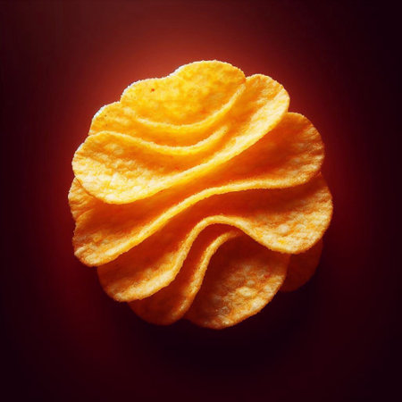potato chip or crisp. AI generated illustrationの素材