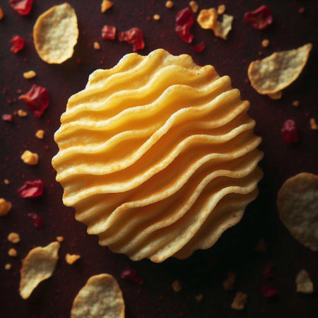 potato chip or crisp. AI generated illustrationの素材