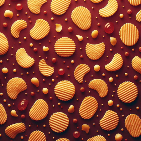 potato chip or crisp. AI generated illustrationの素材