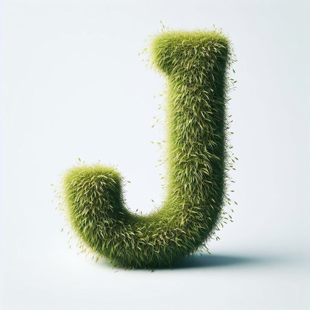 Grass letter J. AI generated illustrationの素材