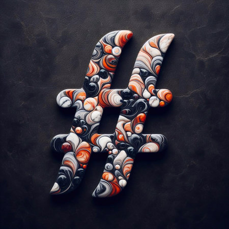 Sharp mark shape made of marble pebbles. AI generated illustrationの素材