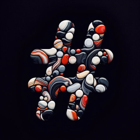 Sharp mark shape made of marble pebbles. AI generated illustrationの素材