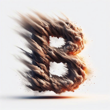 B lettering Dust explosion. AI generated illustrationの素材