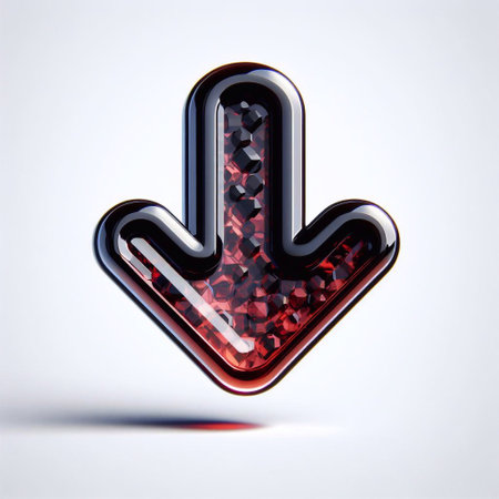 Download arrow button obsidian blend with red colors glass. AI generated illustrationの素材