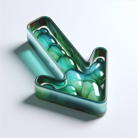 Arrow made of green glass. AI generated illustrationの素材
