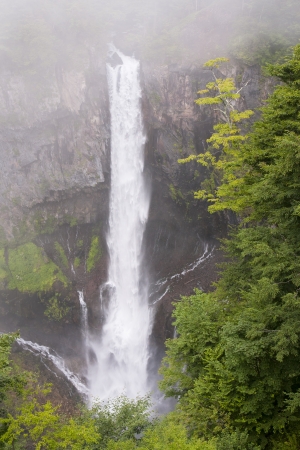 famous Japanese waterfall Kegon in Nikko by summer timeのeditorial素材