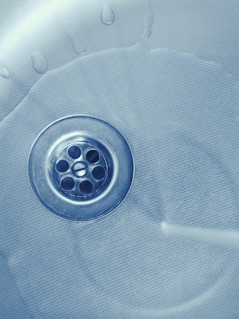 kitchen water flow and drain holeの写真素材
