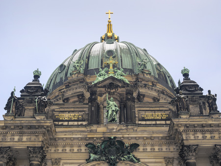 central fragment of famous Berliner Dom building  in German capitalの写真素材
