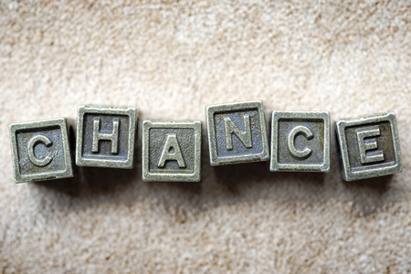 chance word made from metallic bricks on の写真素材