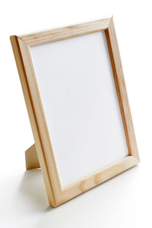 light wooden picture frame stay on the white table
の写真素材