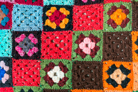 bright handmade folklore knitwear ornament from Ukraine