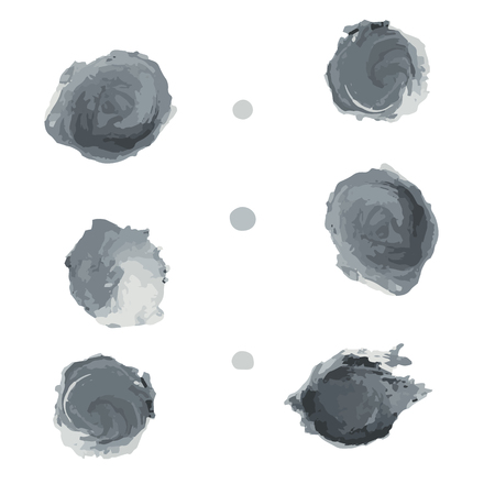 realistic paintbrush grey colors palette spots, vector illustrationのイラスト素材