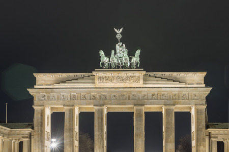 top fragment of famous Brandenburg Gate in Berlin, Germanyの写真素材