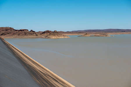 Hardap water dam in Namibia built on Fish river