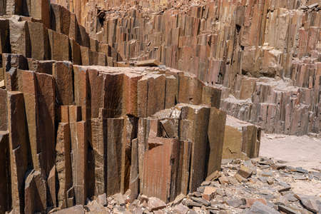 scenic landscape of organ pipes slate rocks in Namibia