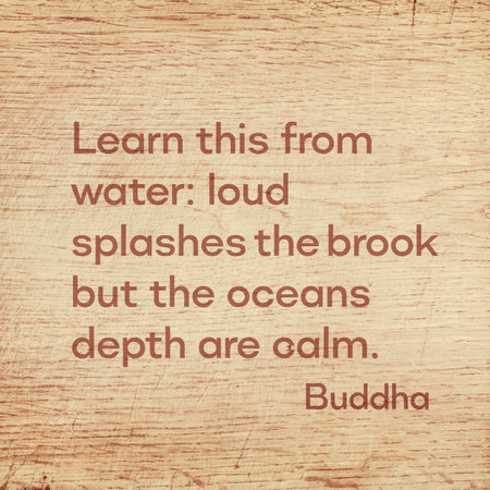 Learn this from water: loud splashes the brook but the oceans depth are calm - famous quote of...