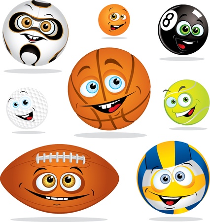 Funny cartoon balls Funny cartoon balls