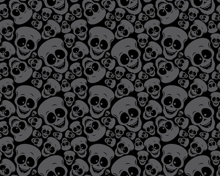 Wallpaper pattern funny skullsのイラスト素材