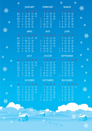 New Years calendar 2012のイラスト素材
