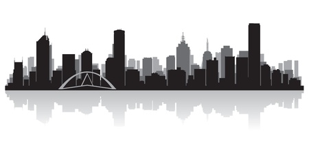 Melbourne Australia city skyline silhouette  illustrationのイラスト素材