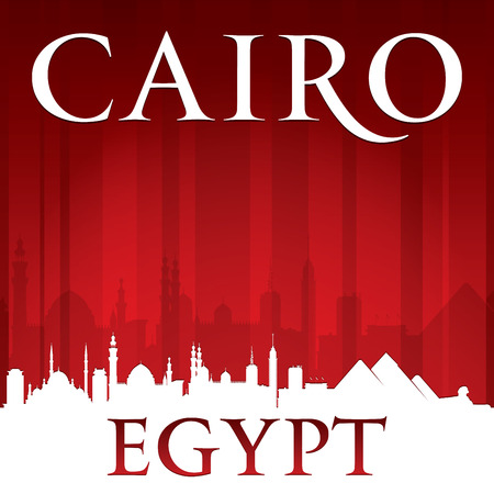 Cairo Egypt city skyline silhouette. のイラスト素材