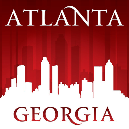 Atlanta Georgia city skyline silhouette. Vector illustrationのイラスト素材