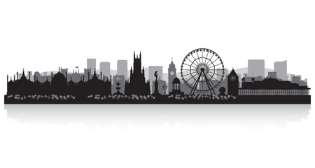 Brighton city skyline silhouette vector illustrationのイラスト素材