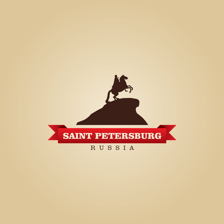 Saint Petersburg Russia city symbol vector illustrationのイラスト素材