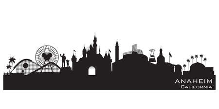 Anaheim California skyline Detailed vector silhouetteのイラスト素材