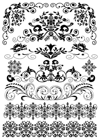 illustration set symmetrical black pattern is insulatedのイラスト素材