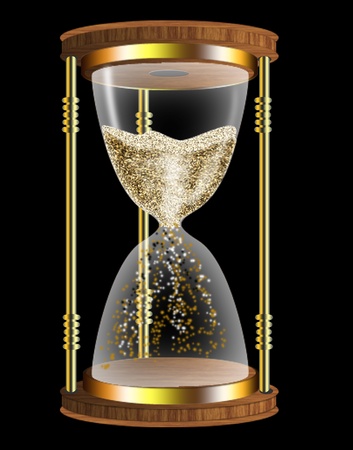 The Hourglass on gold(en) drumstick on black background.