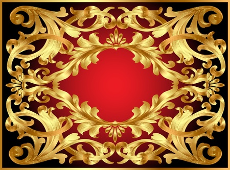 illustration background frame with gold  patternのイラスト素材