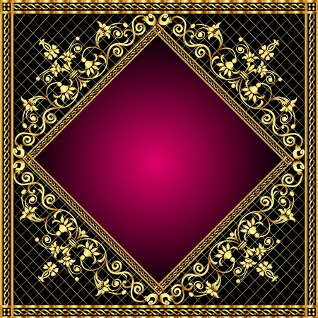 illustration frame with gold pattern and revenge for textのイラスト素材