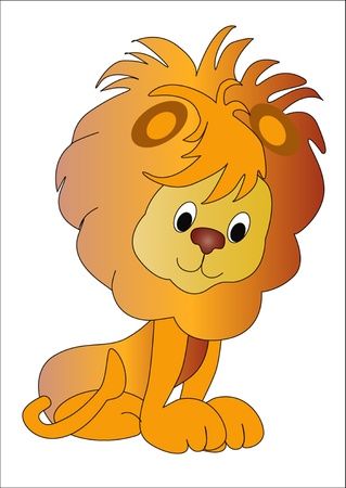  illustration nice lion cub insulated on white backgroundのイラスト素材
