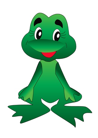 illustration merry frog insulated on white backgroundのイラスト素材