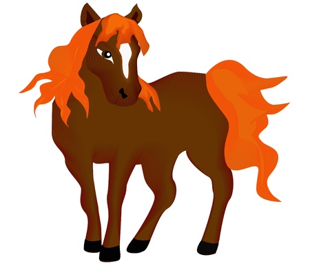 illustration nice horse insulated on white backgroundのイラスト素材