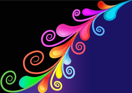  illustration black and blue background with drop and spiralのイラスト素材