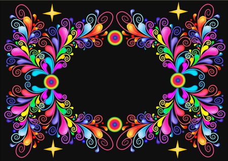 background with star and pattern from bright color drop of the paintのイラスト素材