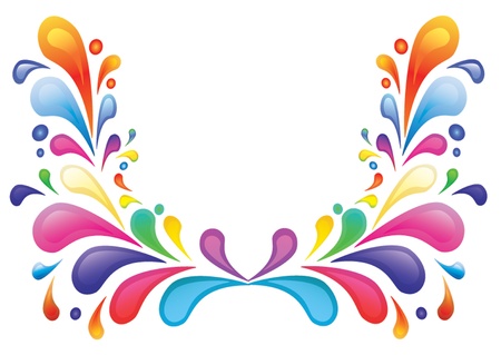 insulated pattern with bright color drop of the paintのイラスト素材