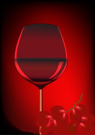 illustration goblet blame and branch of grape のイラスト素材